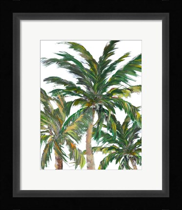 Framed Tropical Trees on White III Print