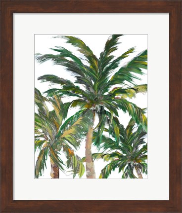 Framed Tropical Trees on White III Print