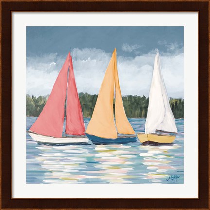 Framed Soft Pastel Sails Print