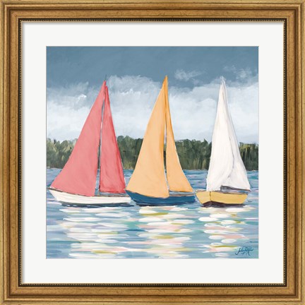 Framed Soft Pastel Sails Print