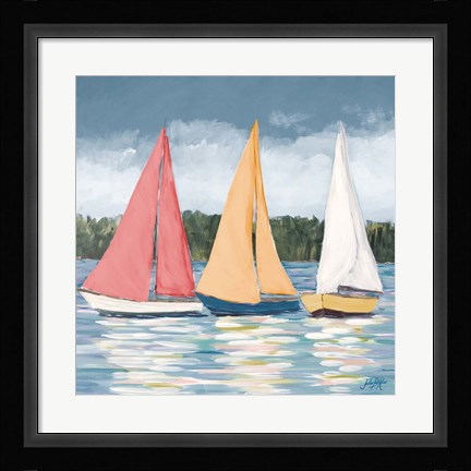 Framed Soft Pastel Sails Print