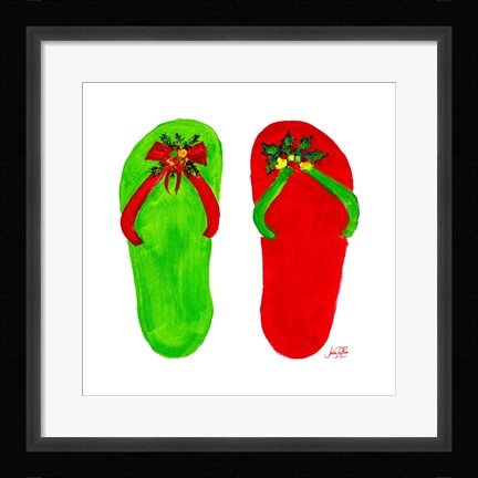 Framed Holiday Flip Flops Print