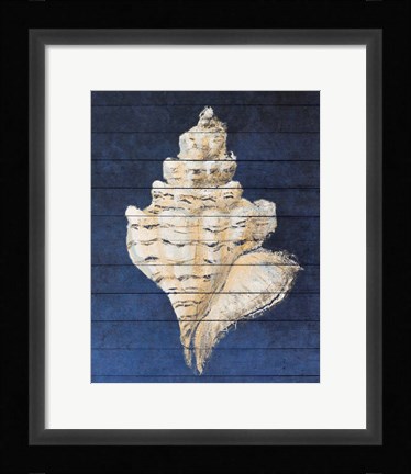 Framed Beach Finds Navy I Print
