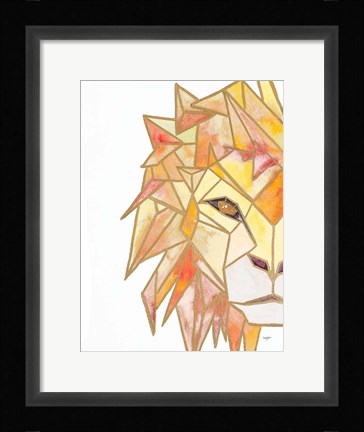 Framed Retro Lion Print