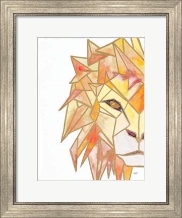Framed Retro Lion Print