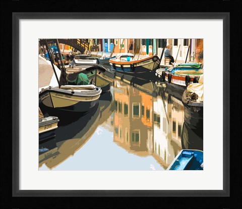 Framed Burano Boats Print