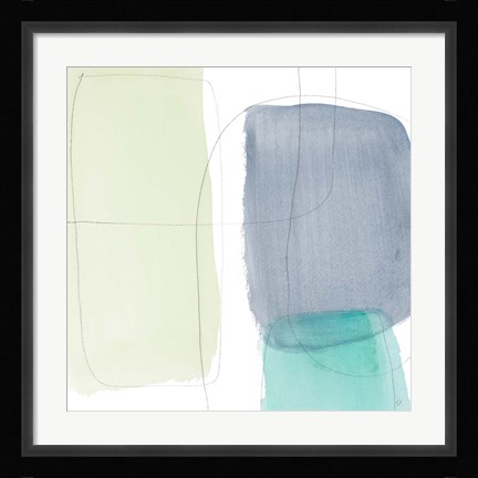 Framed Teal and Grey Abstract II Print