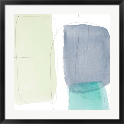 Framed Teal and Grey Abstract II Print