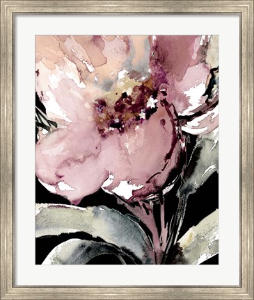 Framed Happy Bloom on Black II Print