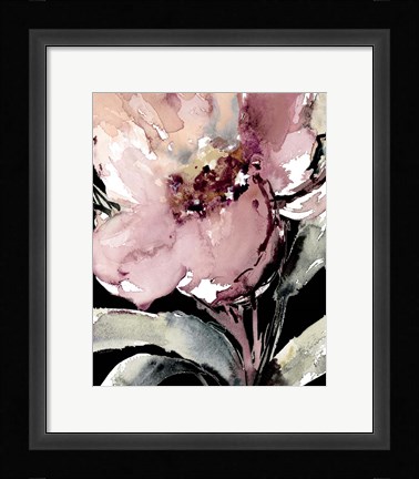 Framed Happy Bloom on Black II Print