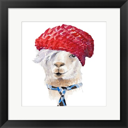 Framed Fashion Llama Print