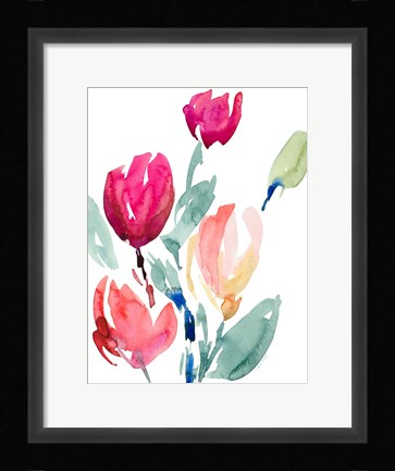 Framed Happy Tulips I Print