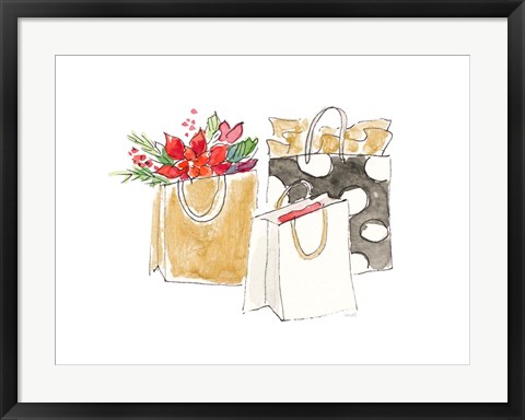 Framed Holiday Shopping Bags I Print
