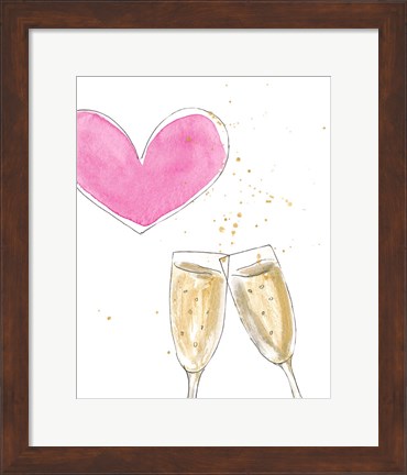 Framed Champagne Heart Print