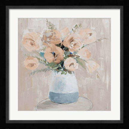 Framed Neutral Peonies Print
