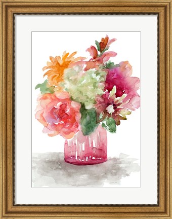 Framed Spring Florals in Vase Print