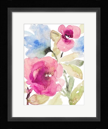 Framed Peaceful Florals I Print