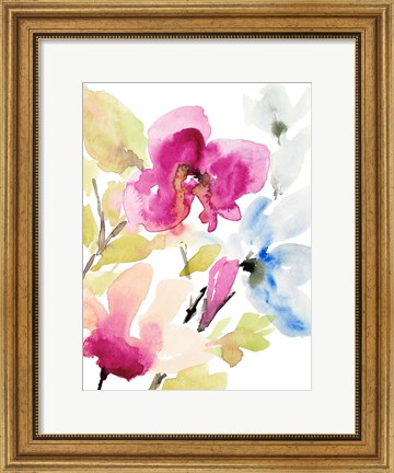 Framed Peaceful Florals II Print