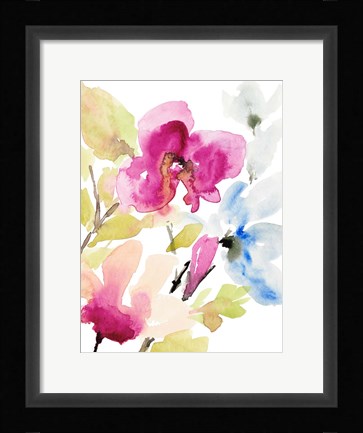 Framed Peaceful Florals II Print