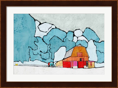 Framed Barn under Blue Skies Print