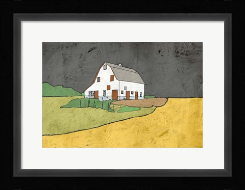 Framed White Barn Print