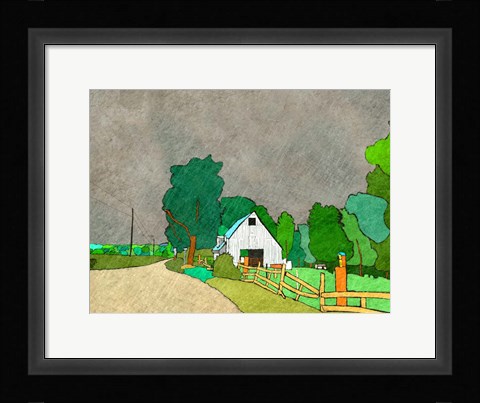Framed Rainy Season on the Farm Print