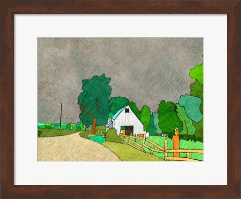 Framed Rainy Season on the Farm Print