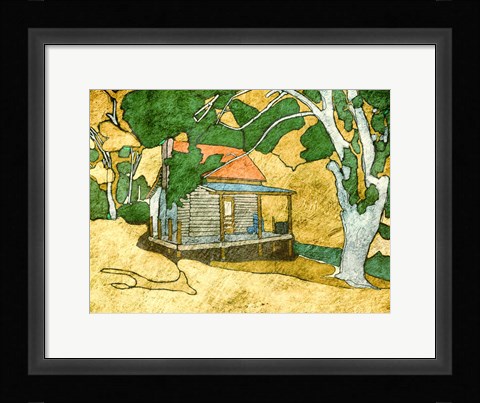 Framed Forest Cabin Print