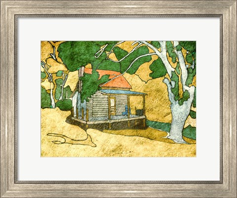 Framed Forest Cabin Print