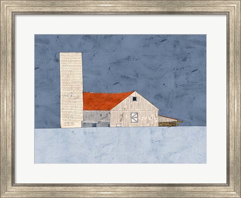 Framed Barn and Silo Print