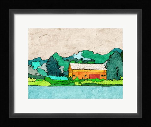 Framed Lake Side Print