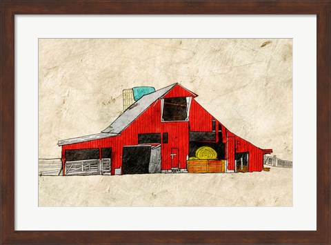 Framed Red Barn Print