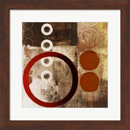 Framed Red Liberate Square I Print