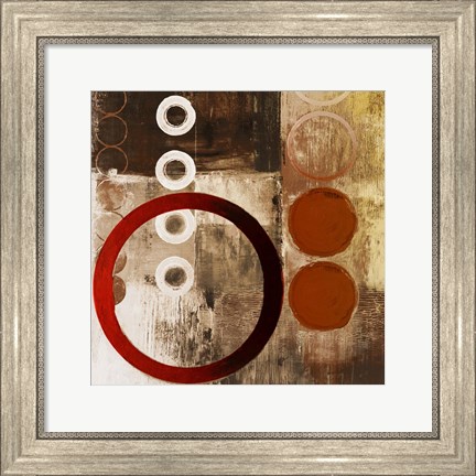 Framed Red Liberate Square I Print