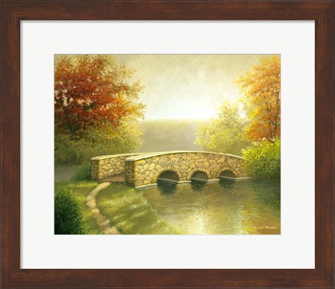 Framed Autumn Bridge I Print