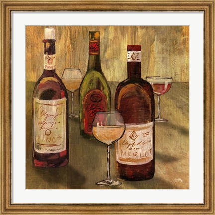 Framed Bottle of Wine I Print