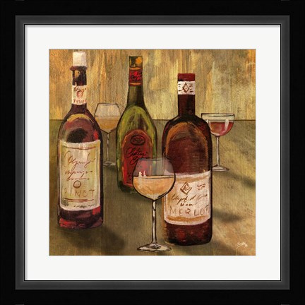 Framed Bottle of Wine I Print