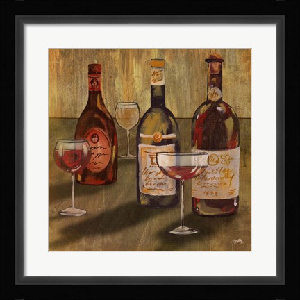 Framed Bottle of Wine II Print