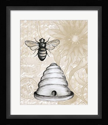 Framed Bee Hives I Print