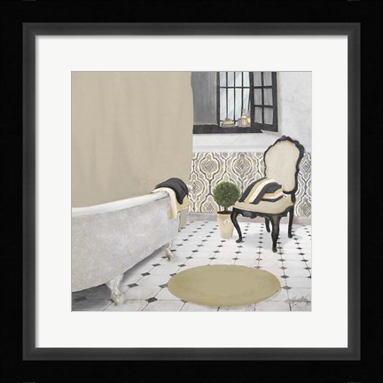Framed Sundance Neutral Bath I Print