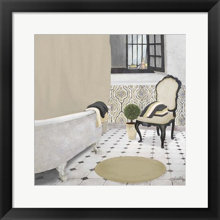 Framed Sundance Neutral Bath I Print