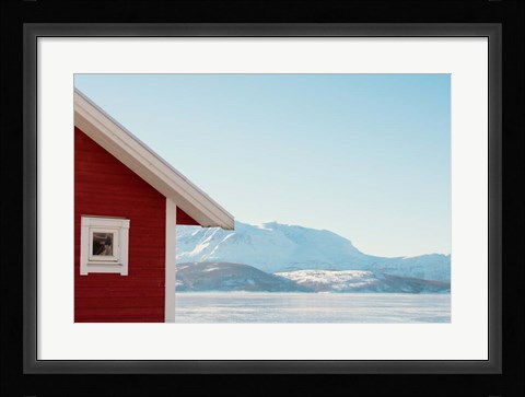Framed Winter Cabin Print