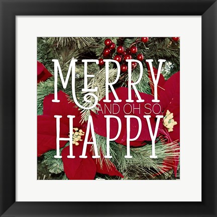 Framed Merry and Happy Print