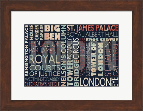 Framed London places Print