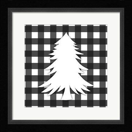 Framed Christmas Gingham I Print