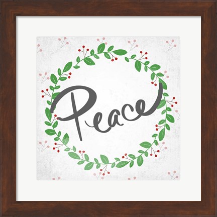 Framed Peace Wreath Print