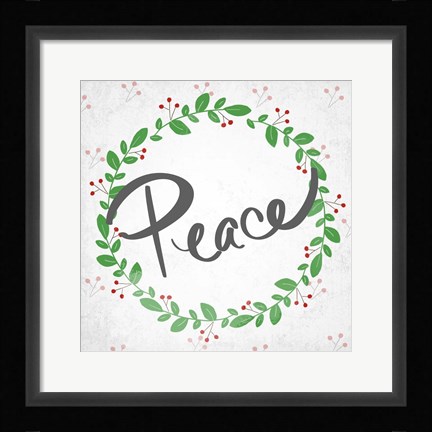 Framed Peace Wreath Print