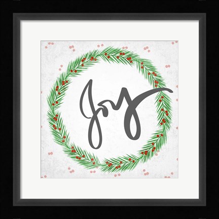 Framed Joy Wreath Print