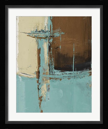 Framed Oxido on Teal I Print
