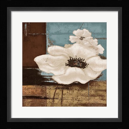 Framed White Poppies II Print
